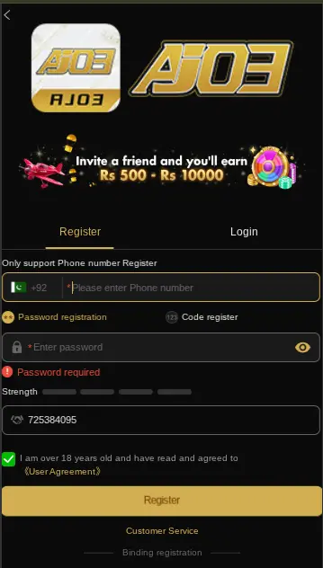 How to Login & Register Your Account on AJ 03 Game?